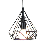 Sparkling Diamond Drop Pendant Lamp with vintage edison bulb