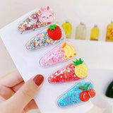 Glittering fun hair clips