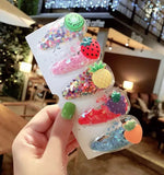 Glittering fun hair clips