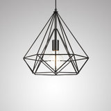 Sparkling Diamond Drop Pendant Lamp with vintage edison bulb