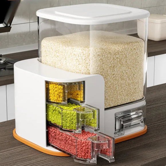 10 Kg Rice Storage Airtight Measuring Box with Compartments