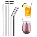 reusable Steel straw ( set of 4 )
