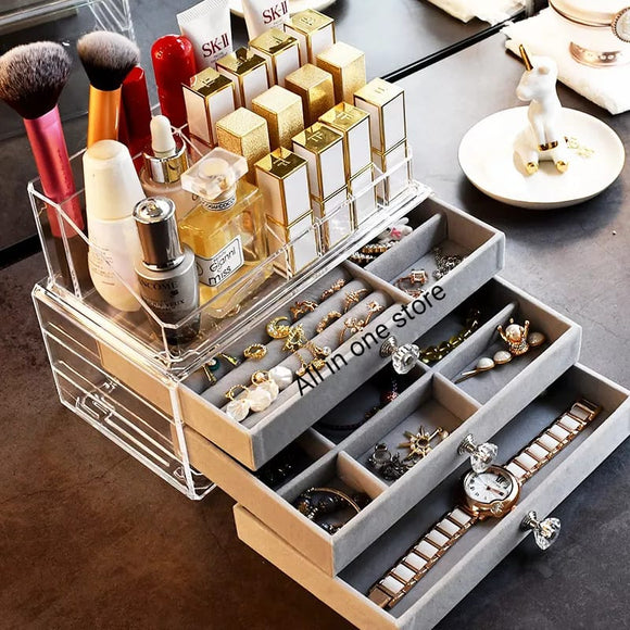 Flannel jewellery and cosmetic storage