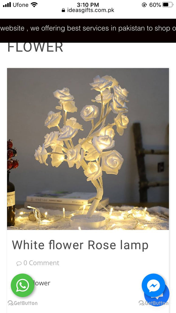 White flower rose lamp