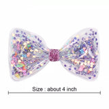 Bow Style soft hair clips with glittering stars
