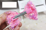 Bow Style soft hair clips with glittering stars