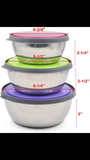 3 pcs steel bowl set
