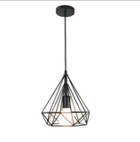 Sparkling Diamond Drop Pendant Lamp with vintage edison bulb