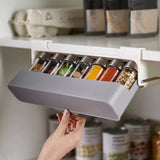 Under cabinet spice jar organizer