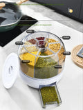 6-grid rotating grain container
