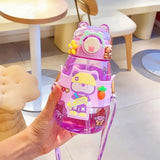 Cute Bear Water Bottle With Straw