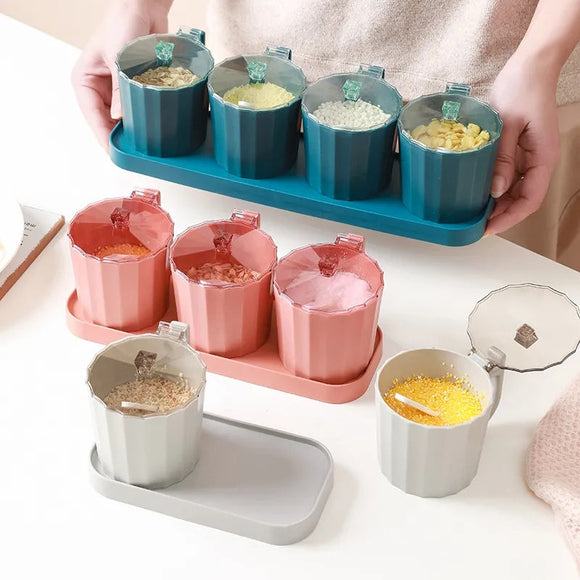 Multi Grid Kitchen Seasoning Set With Spoons