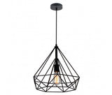 Sparkling Diamond Drop Pendant Lamp with vintage edison bulb