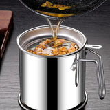 Premium Stainless Steel Oil Filter Pot with Fine Mesh Strainer