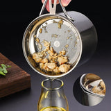Premium Stainless Steel Oil Filter Pot with Fine Mesh Strainer