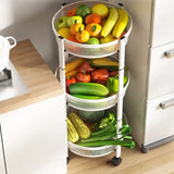 Three-tier Foldable Kitchen Trolley