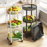 Three-tier Foldable Kitchen Trolley