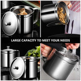 Premium Stainless Steel Oil Filter Pot with Fine Mesh Strainer