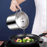 Premium Stainless Steel Oil Filter Pot with Fine Mesh Strainer